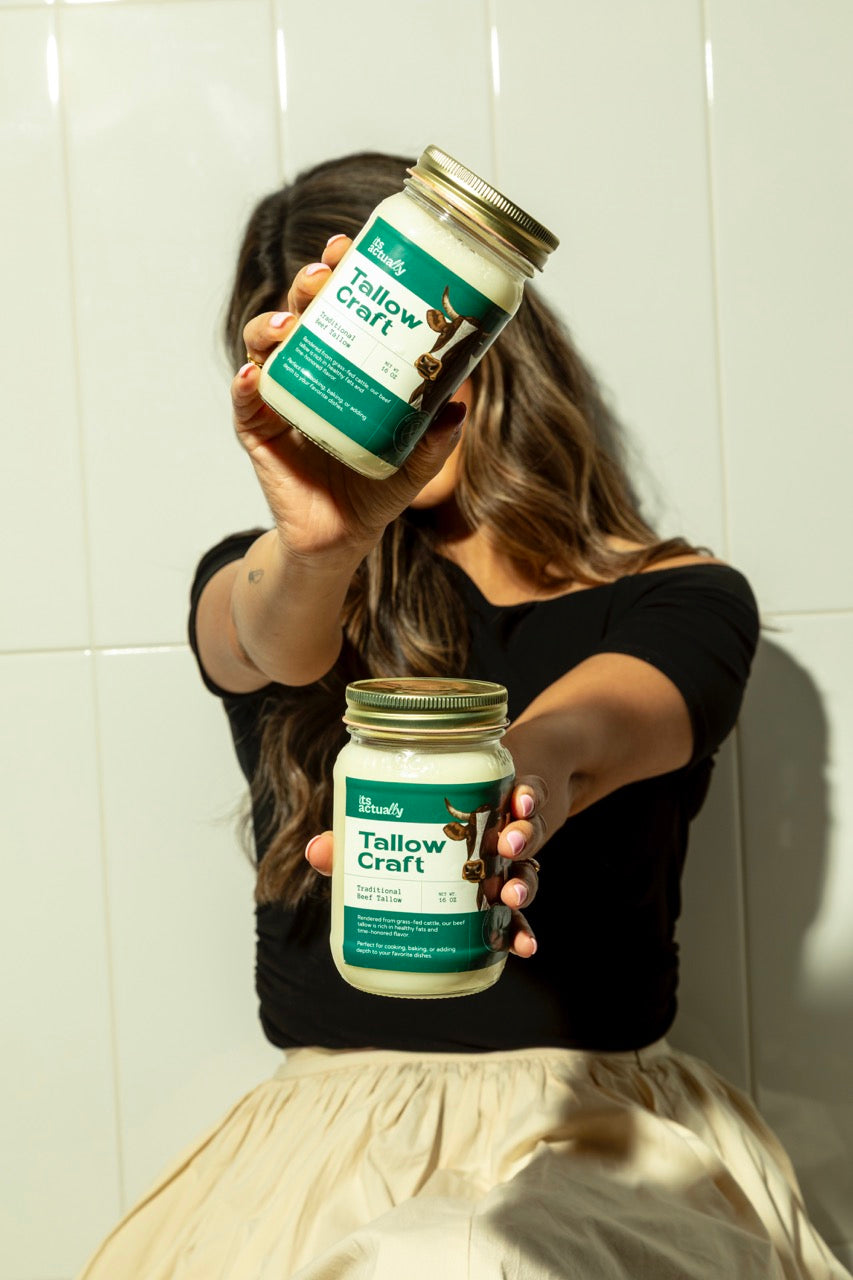 Beef Tallow in hands